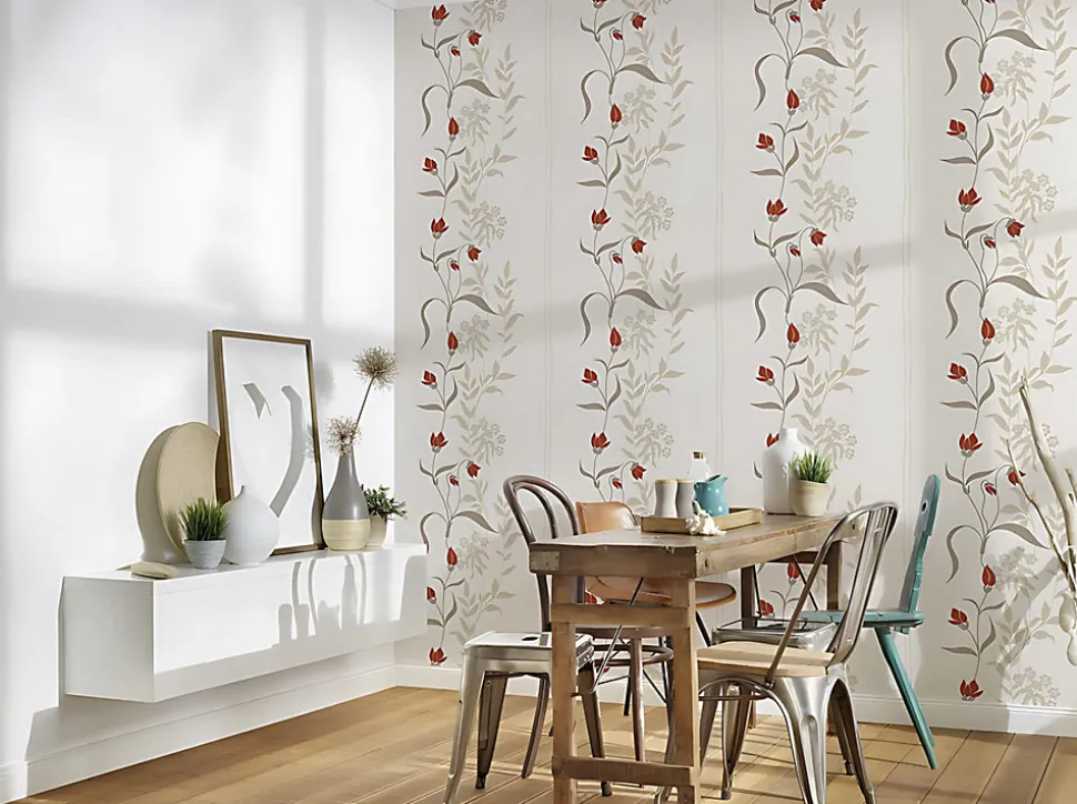 Profhome 958741-GU Papier peint floral texturé mat 5,33 m2