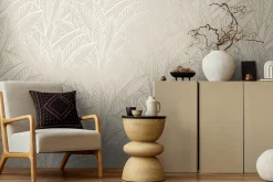 Profhome 399333-GU Papier peint à motifs graphiques légèrement texturé satiné 5,33 m2