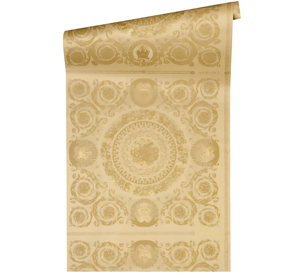 Profhome 370554-GU Papier peint baroque légèrement texturé brillant 7,035 m2