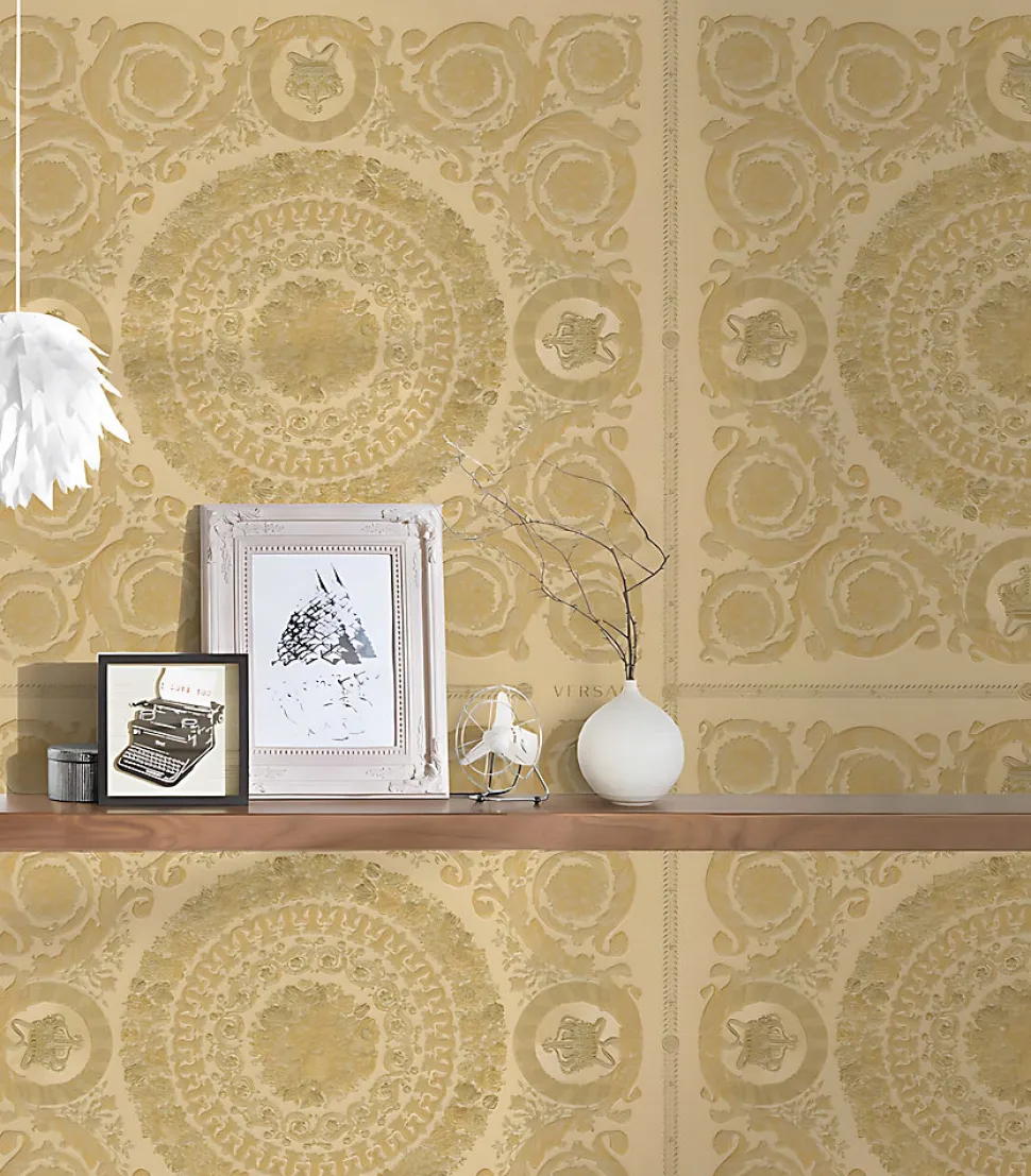 Profhome 370554-GU Papier peint baroque légèrement texturé brillant 7,035 m2