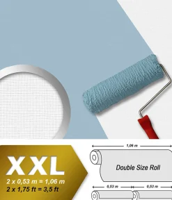 Profhome 953461-GU Papier peint aspect textile légèrement texturé mat 26,5 m2