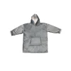 Pull plaid polaire à capuche adulte gris Ornami
