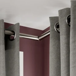 Raccord coudé pour barre à rideau Athens GoodHome ⌀28 mm gris