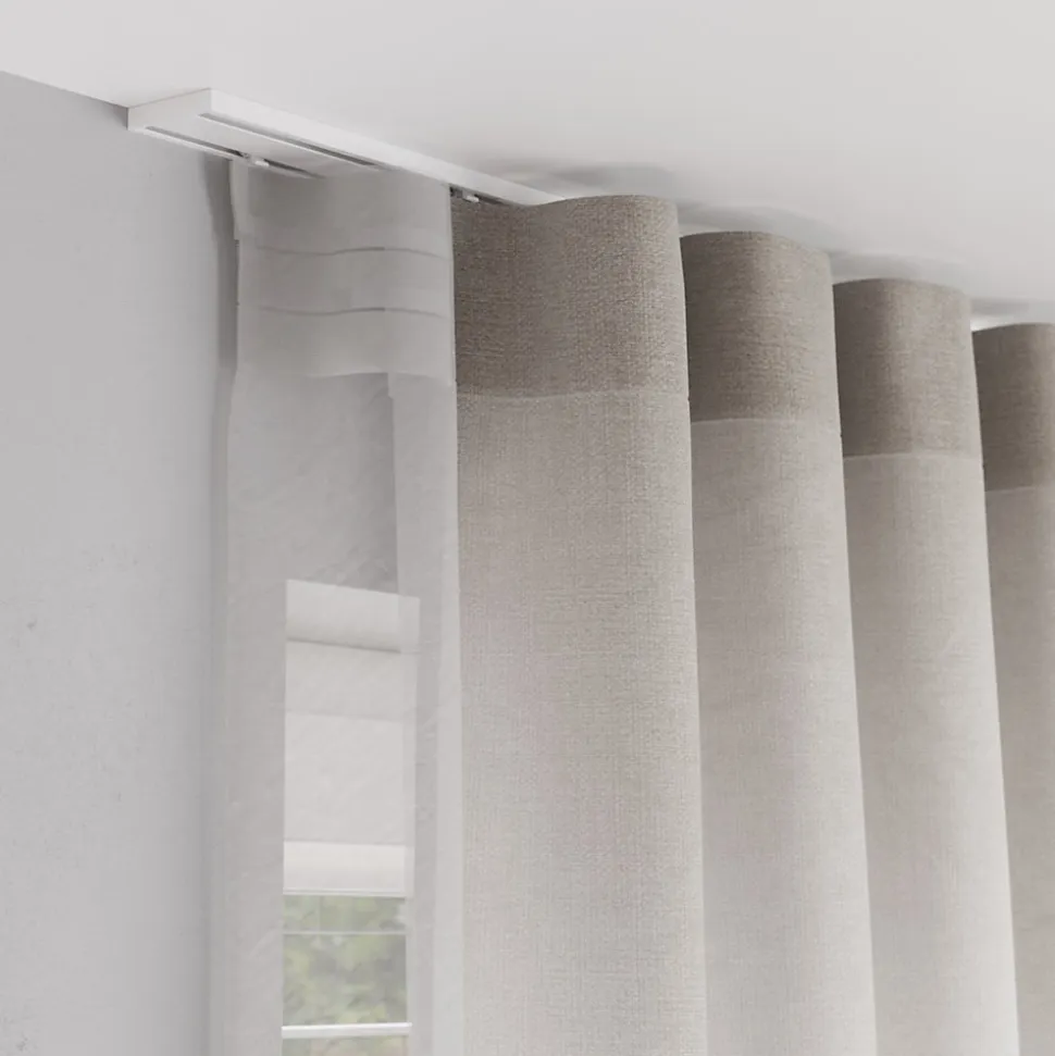 Rail à rideau double Thira blanc L.250cm GoodHome