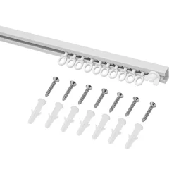 Rail à rideau simple Patras blanc L.200cm GoodHome