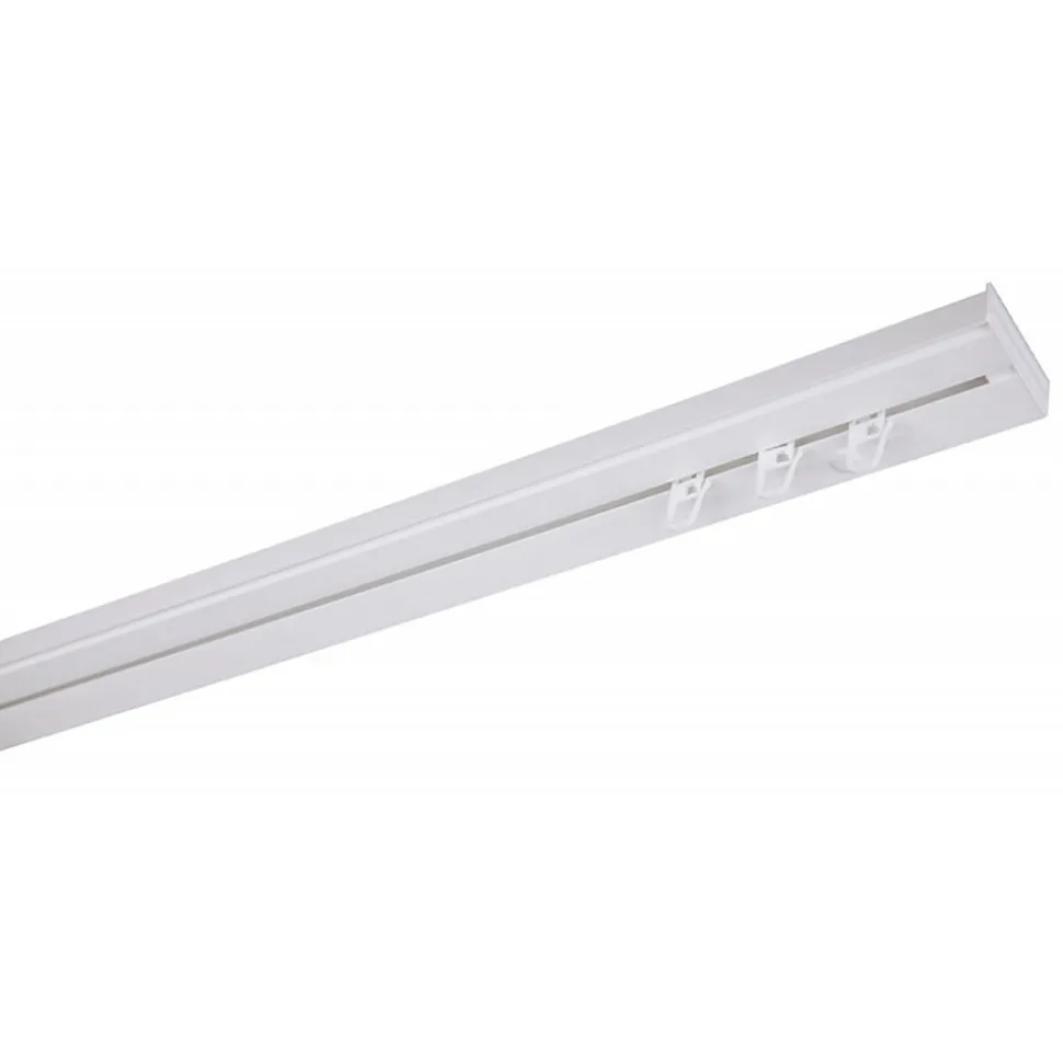 Rail De Plafond Tringle En Pvc Pour Rideaux à Crochets Blanc Monorail Droit 220 Cm