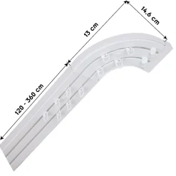 Rail De Plafond Tringle En Pvc Pour Rideaux à Crochets Blanc Double Rail Courbé 120 Cm