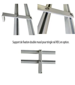 REV - Support Mural Double pour Tringles Rail L 160 mm