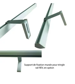 REV - Support Mural Simple pour Tringle Rail L 80 mm