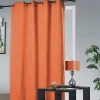Rideau 100 % occultant et isolant aspect Velours (140x260 cm - Terracotta)
