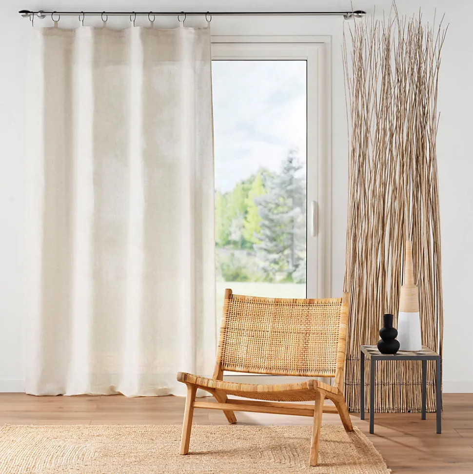 Rideau à Anneaux 140 x 240 cm Polyester,Lin Uni - Pauline - 140x240cm - Lin