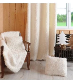 Rideau - HOME MAISON - Effet Poil de Mouton - Blanc - Tamisant - 135x250cm