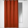 Rideau à œillets 100 % coton Panama (140x240 cm - Terracotta)
