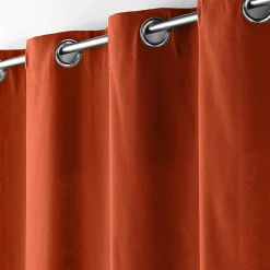 Rideau à œillets 100 % coton Panama (140x240 cm - Terracotta)
