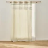 Rideau à œillets 140 x 240 cm 100% coton uni avec top fantaisie Santos