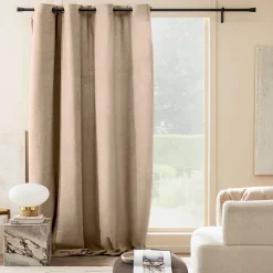 Rideau à œillets 140 x 260 cm Bouclette unie WINONA Coloris Sable