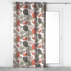 Rideau à œillets 140 x 240 cm Coton imprimé BIANCA Motif feuillage tendance