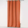 Rideau à œillets 140 x 280 cm en microfibre unie Absolu Terracotta Grande hauteur