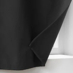 Rideau à Œillets 135 x 180 cm Isolant Thermique Microfibre Micropolar Noir