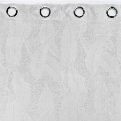 Rideau à œillets 135 x 280 cm occultant velours frappé Mélodie grande hauteur Blanc