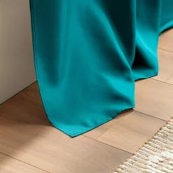 Rideau À Œillets 140 x 260 cm Polyester Uni Essentiel Bleu pétrole
