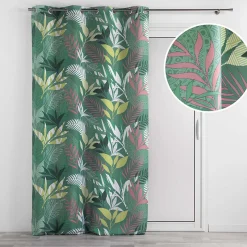 Rideau à Œillets 140 x 260 cm Polyester Imprimé Assana Kaki
