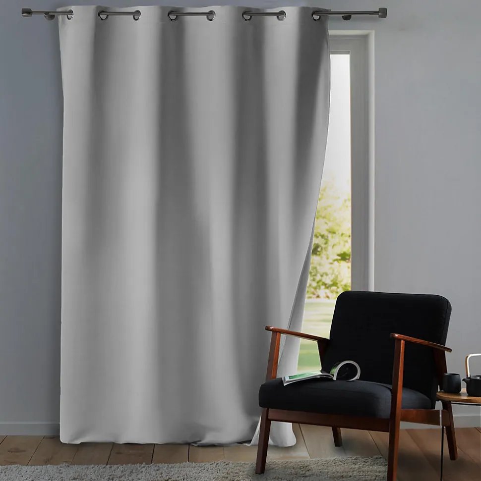 Rideau à Œillets 135 x 260 cm Tamisant Isolant Thermique Micropolar Blanc