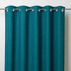Rideau à œillets bleu en polyester l.140 x H.260 cm, GoodHome Novan