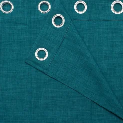 Rideau à œillets bleu en polyester l.140 x H.260 cm, GoodHome Novan