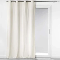 Rideau à œillets casual sauge velours côtelé uni (140x260 cm - Naturel)