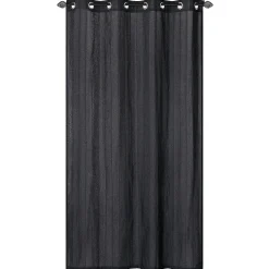 Rideau à œillets coton recyclé gris anthracite L.240 x l.140cm Dylrev