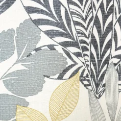 Rideau à œillets effet lin imprimé feuilles et palmiers gris L.240 x l.140cm Dylrev