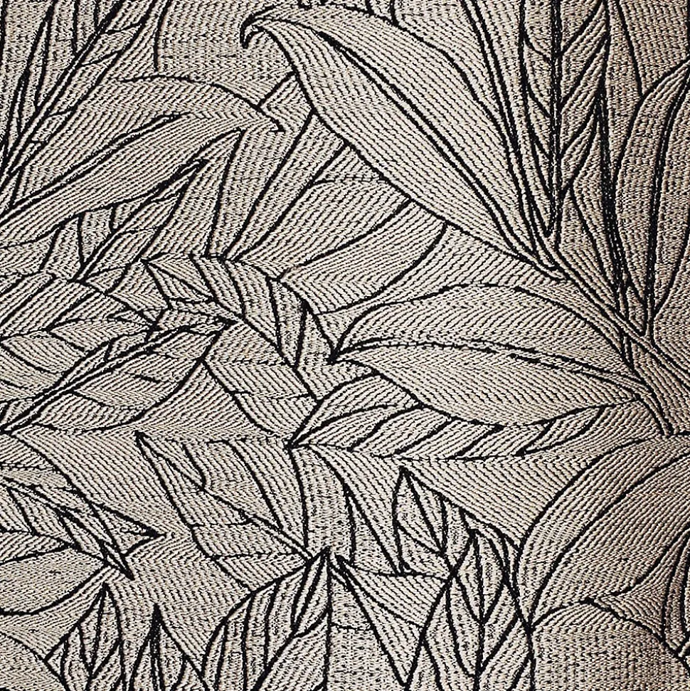 Rideau à œillets tissé jacquard feuilles noires L.240 x l.140cm Dylrev