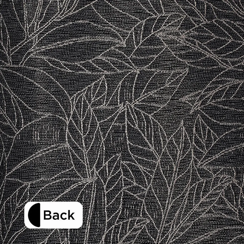 Rideau à œillets tissé jacquard feuilles noires L.240 x l.140cm Dylrev