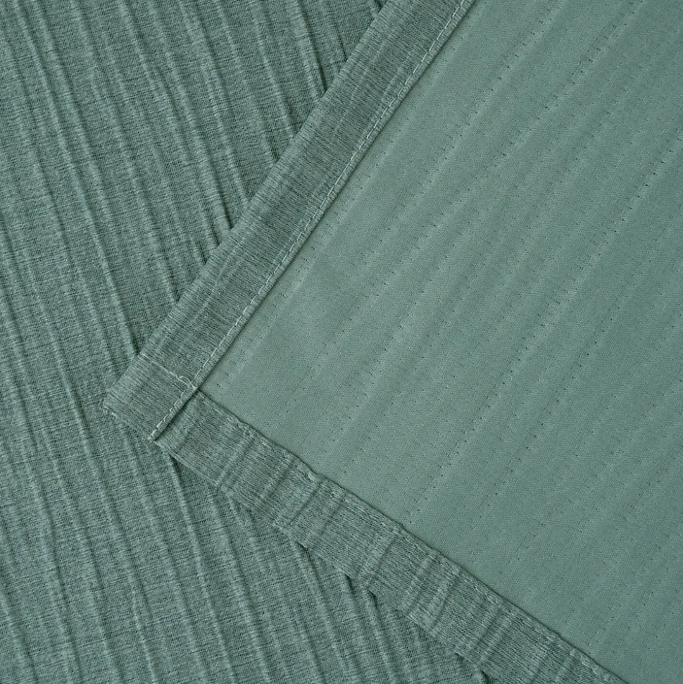 Rideau à œillets uni effet froissé Castellano vert eucalyptus L.260 x l.140 GoodHome