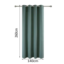 Rideau à œillets uni effet froissé Castellano vert eucalyptus L.260 x l.140 GoodHome