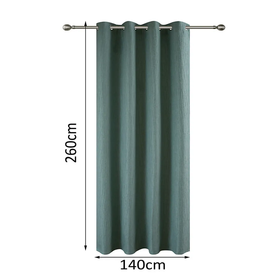 Rideau à œillets uni effet froissé Castellano vert eucalyptus L.260 x l.140 GoodHome