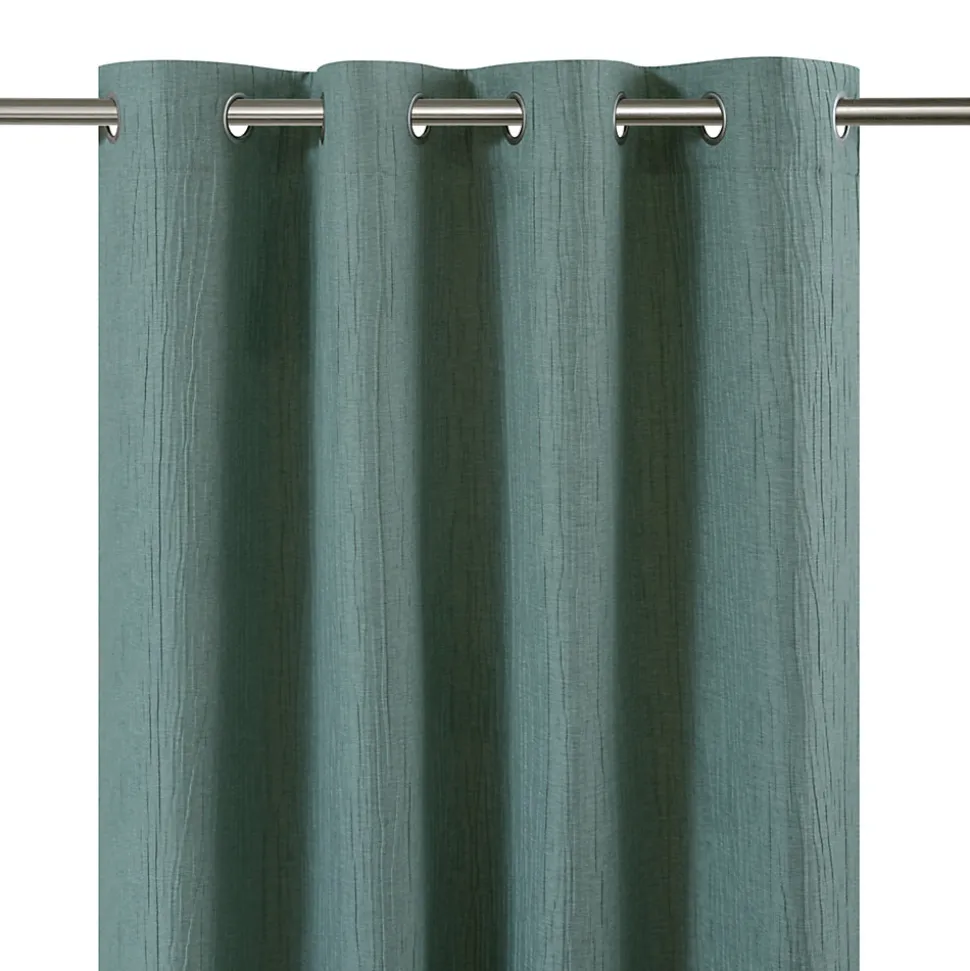 Rideau à œillets uni effet froissé Castellano vert eucalyptus L.260 x l.140 GoodHome