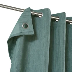 Rideau à œillets uni effet froissé Castellano vert eucalyptus L.260 x l.140 GoodHome