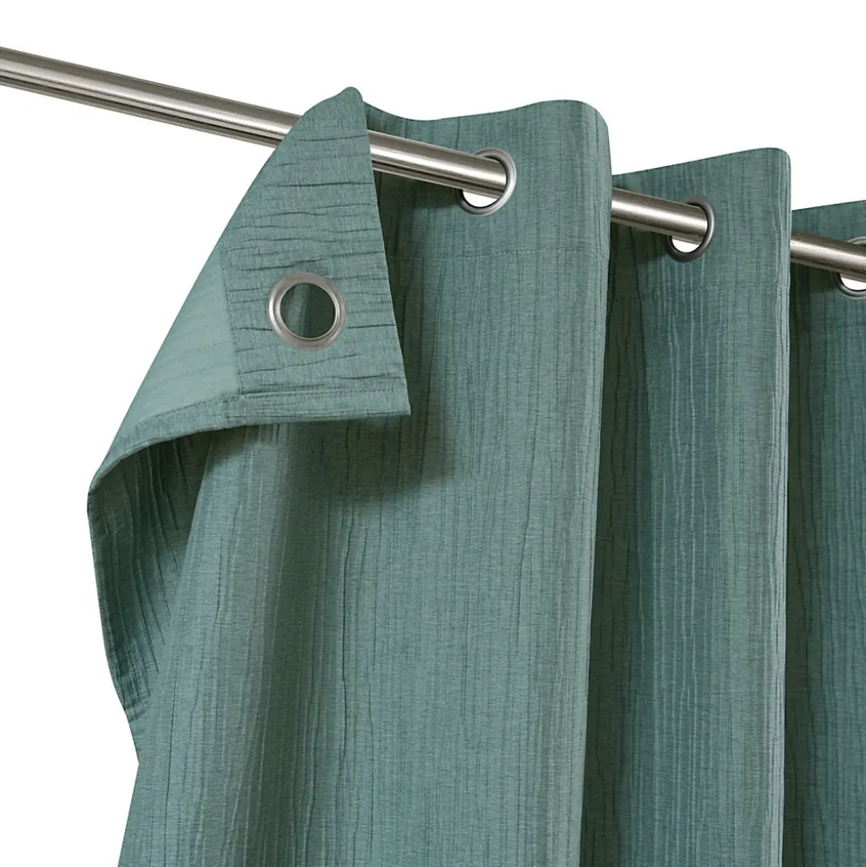 Rideau à œillets uni effet froissé Castellano vert eucalyptus L.260 x l.140 GoodHome