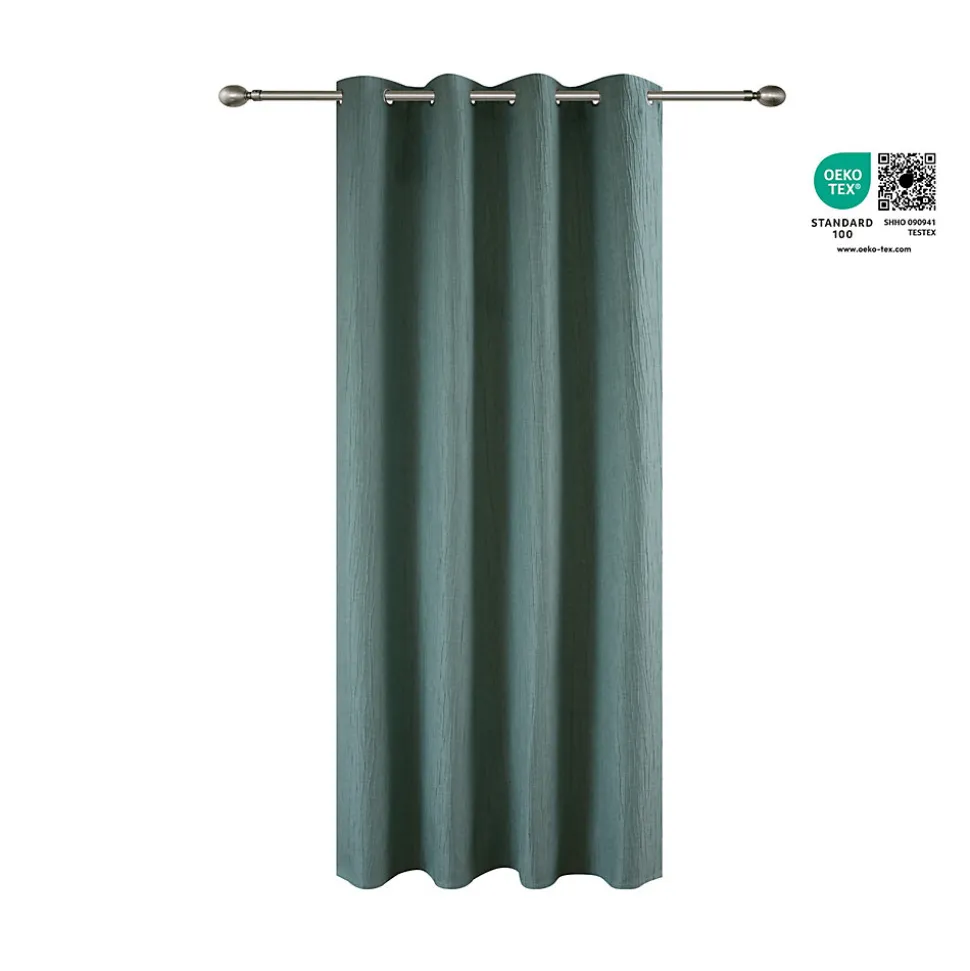 Rideau à œillets uni effet froissé Castellano vert eucalyptus L.260 x l.140 GoodHome