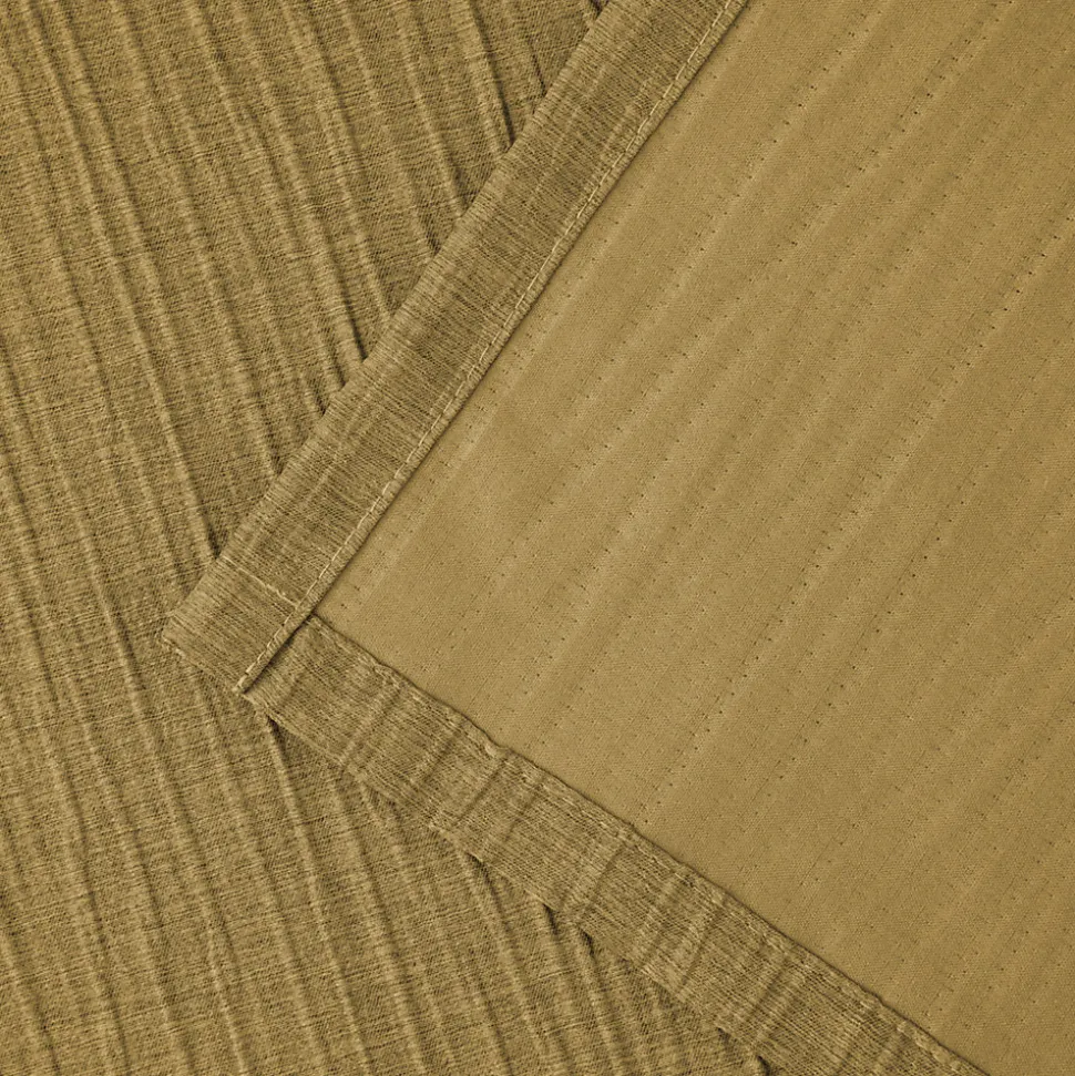 Rideau à œillets uni effet froissé Castellano jaune moutarde L.260 x l.140 GoodHome