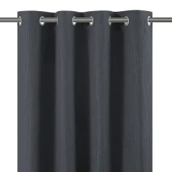 Rideau à œillets uni effet froissé Castellano gris anthracite L.260 x l.140 GoodHome