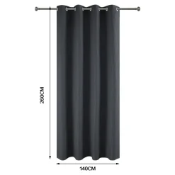 Rideau à œillets uni effet froissé Castellano gris anthracite L.260 x l.140 GoodHome
