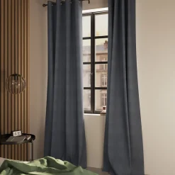 Rideau à œillets uni effet froissé Castellano gris anthracite L.260 x l.140 GoodHome