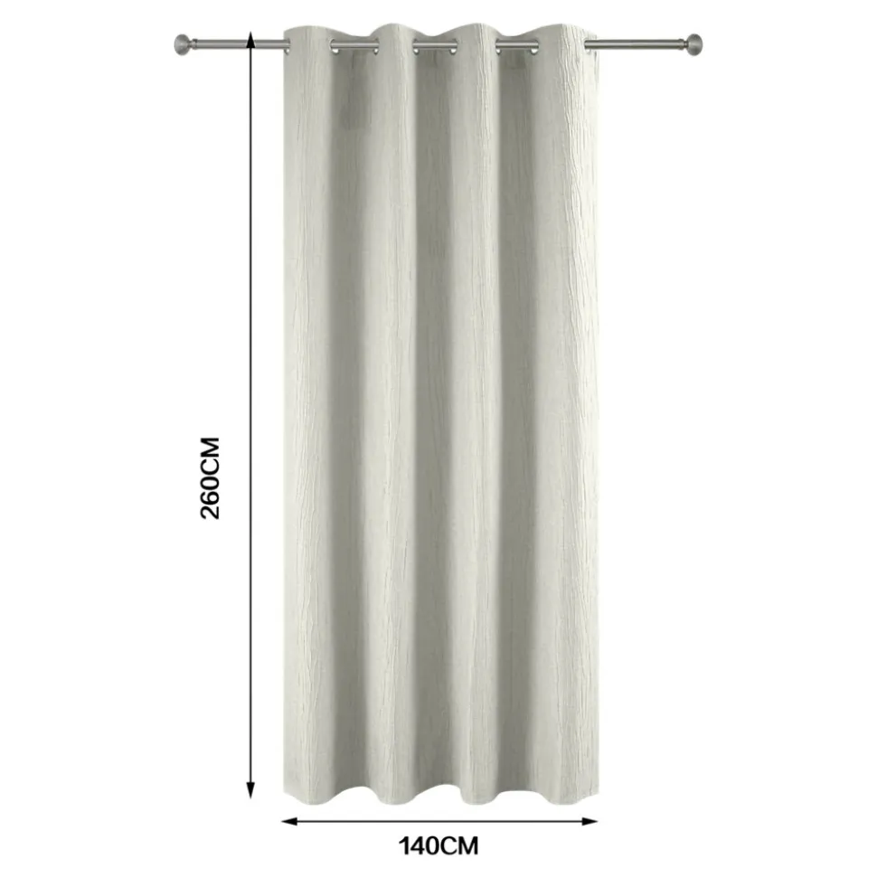 Rideau à œillets uni effet froissé Castellano blanc cassé L.260 x l.140 GoodHome