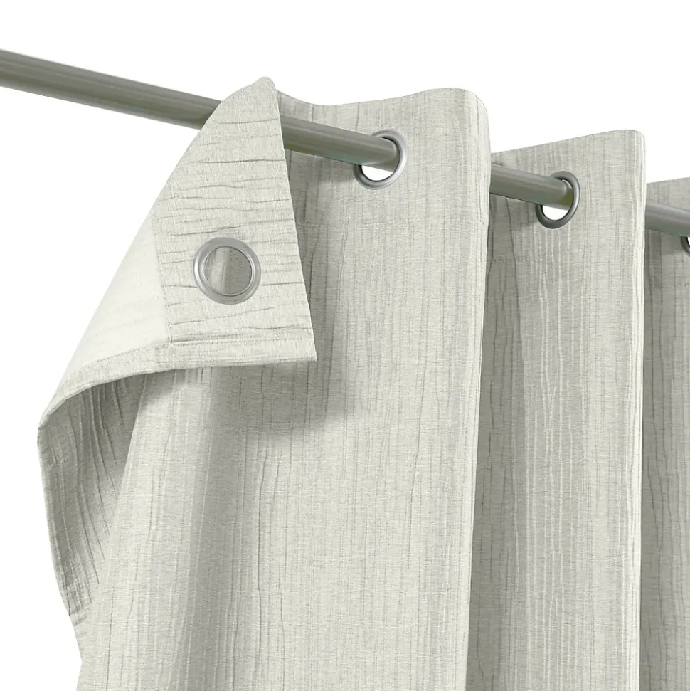 Rideau à œillets uni effet froissé Castellano blanc cassé L.260 x l.140 GoodHome