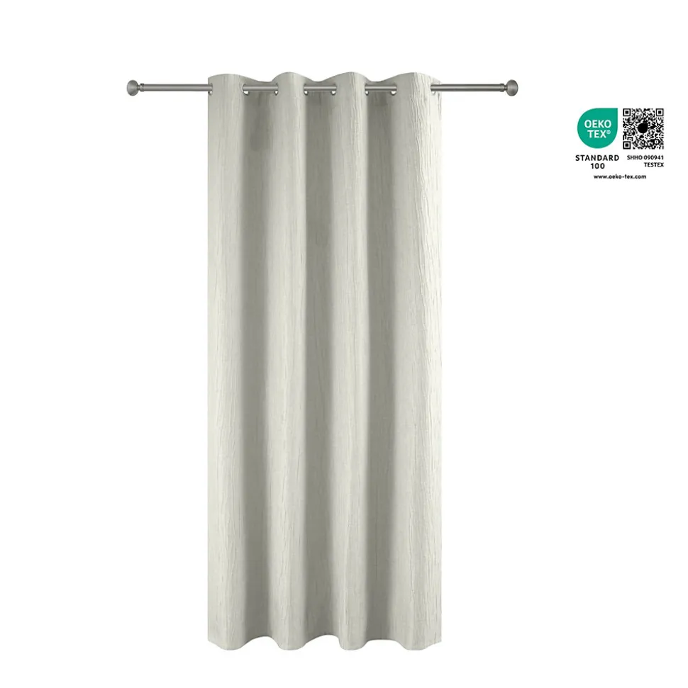 Rideau à œillets uni effet froissé Castellano blanc cassé L.260 x l.140 GoodHome