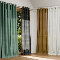 Rideau à œillets uni effet froissé Castellano blanc cassé L.260 x l.140 GoodHome