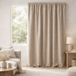 Rideau 100% occultant double face galon fronceur (240x260 cm - Naturel)